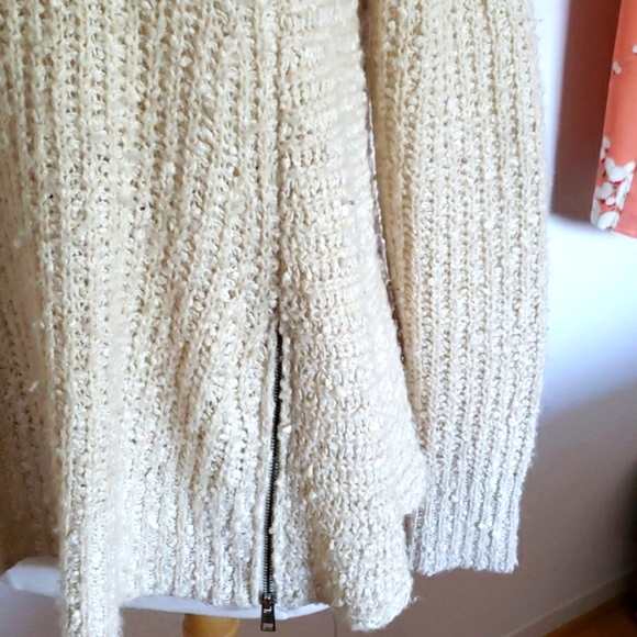 Moth for Anthropologie A-Line Cream Sweater with Zipper Size Small - Picture 2 of 13